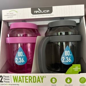 REDUCE 80oz
Reduce WaterDay 80oz 2 piece Spill Proof All Day Hydration Mugs
